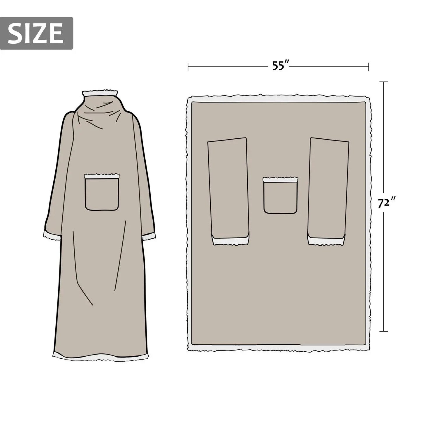 Premium Sherpa Wearable Blanket with Sleeves