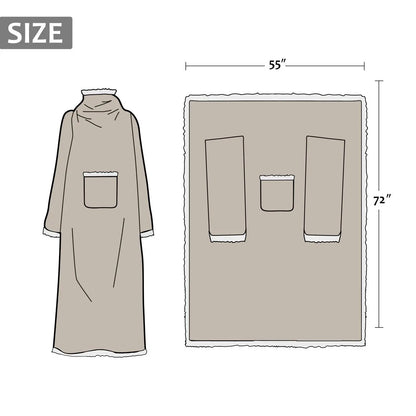 Premium Sherpa Wearable Blanket with Sleeves