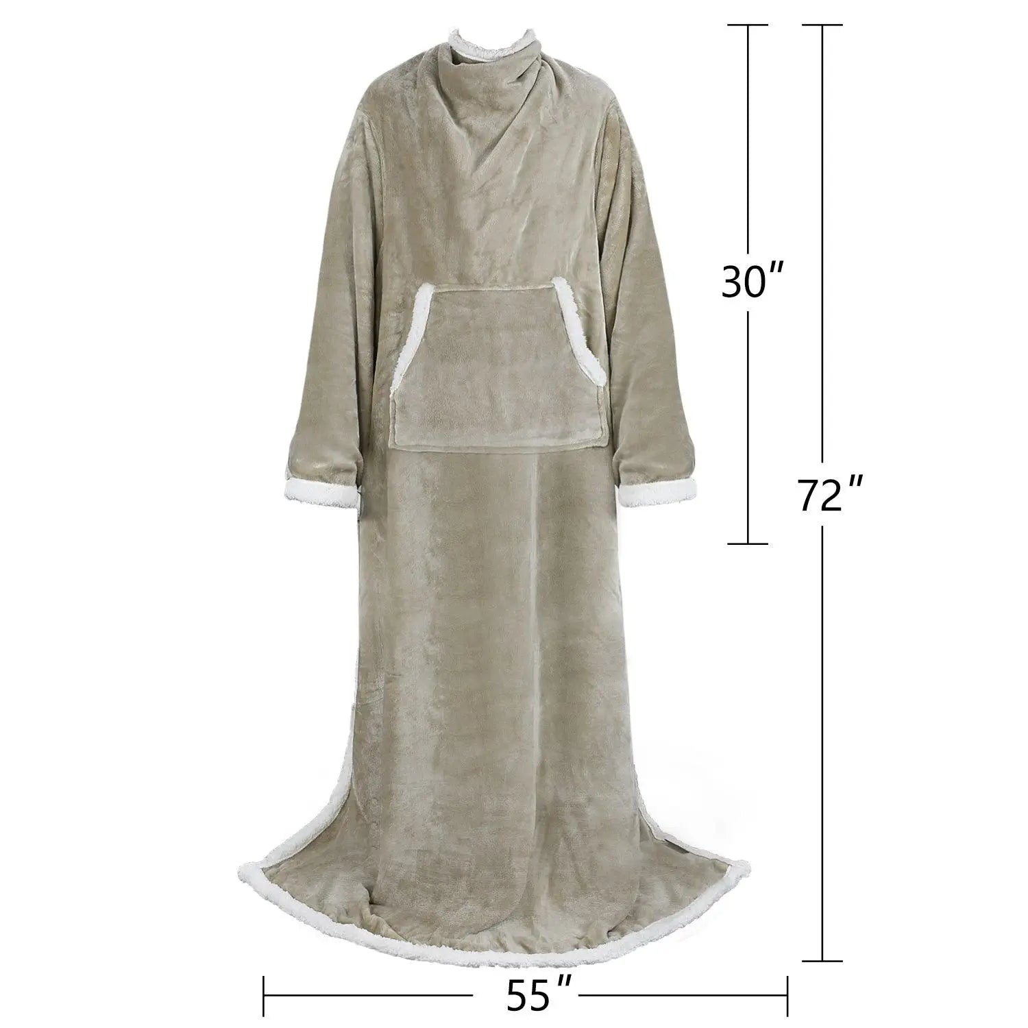 Premium Sherpa Wearable Blanket with Sleeves