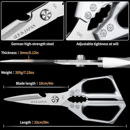All-Purpose Kitchen Scissors - Stainless Steel Heavy-Duty Shears for Meat and Poultry, Dishwasher Safe, Ideal for Japanese Cooking, Perfect Christmas Gift for Women