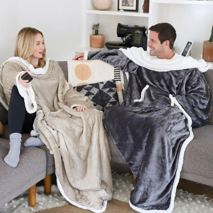 Premium Sherpa Wearable Blanket with Sleeves