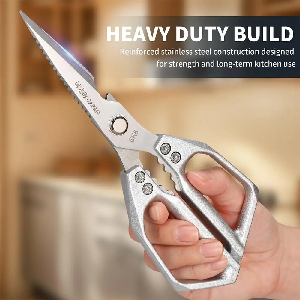 All-Purpose Kitchen Scissors - Stainless Steel Heavy-Duty Shears for Meat and Poultry, Dishwasher Safe, Ideal for Japanese Cooking, Perfect Christmas Gift for Women