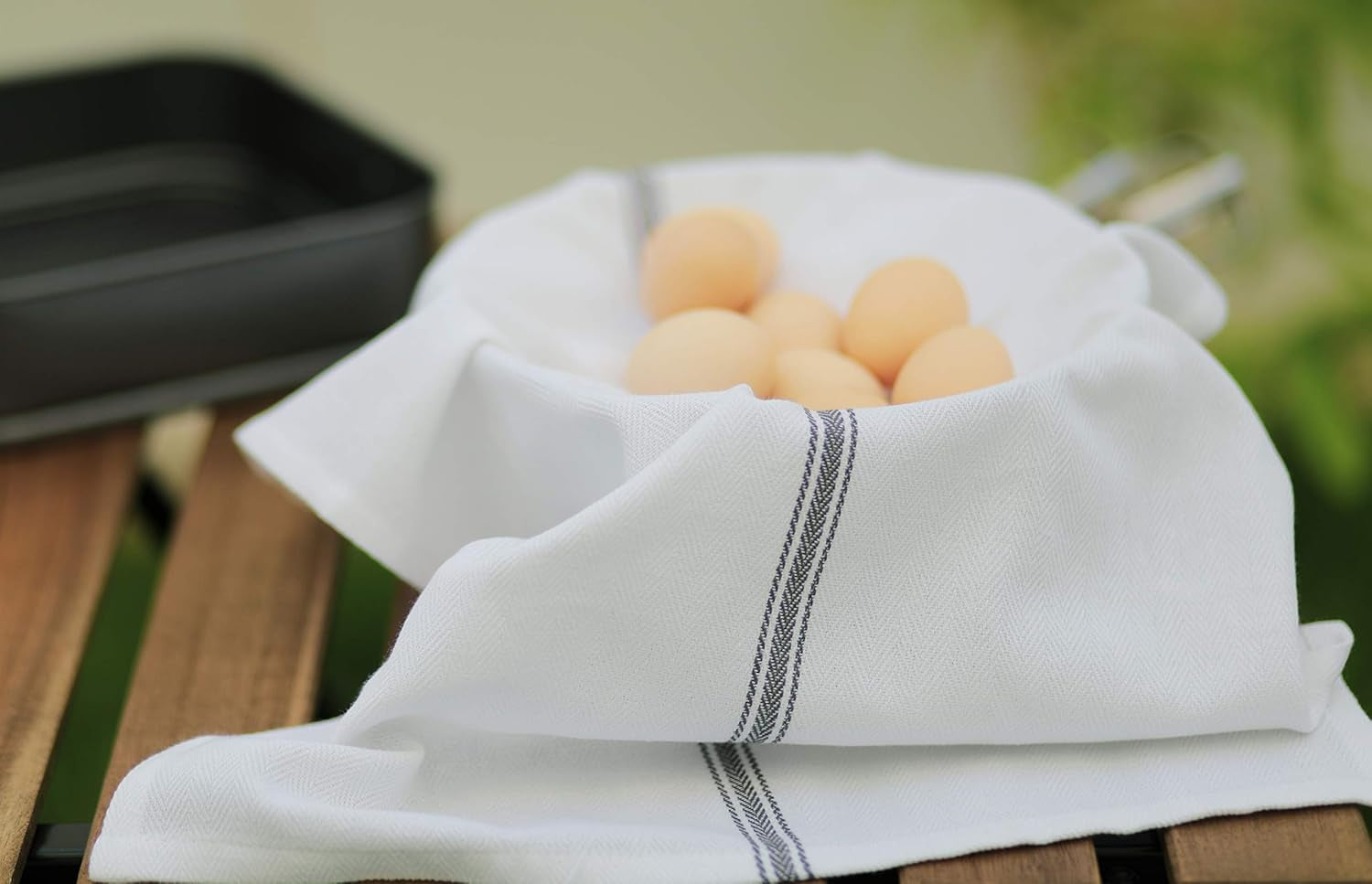 Cotton Kitchen Towels Set of 12 - Highly Absorbent and Soft Extra Large Quick-Dry Tea Towels with Hanging Loops (16x28 Inch - Charcoal)