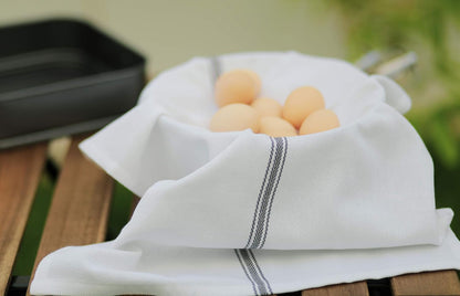 Cotton Kitchen Towels Set of 12 - Highly Absorbent and Soft Extra Large Quick-Dry Tea Towels with Hanging Loops (16x28 Inch - Charcoal)