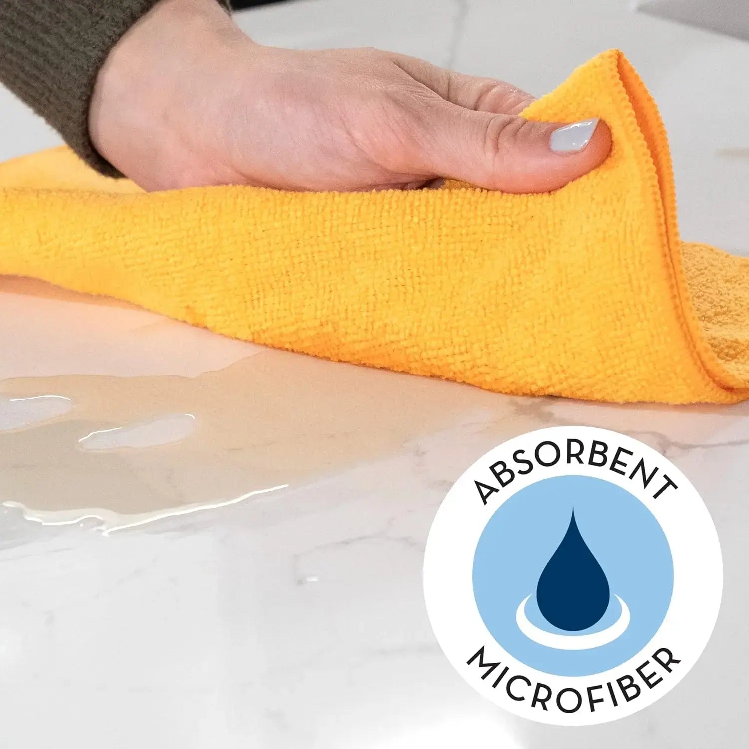 Microfiber Cleaning Cloths - Multi-Color Pack (Available in 5, 10, 20, or 50 Pieces, 9.84 x 9.84 Inches) - Quick-Dry, Scratch-Free, Durable for Kitchen and Bathroom Cleaning on Indoor Surfaces